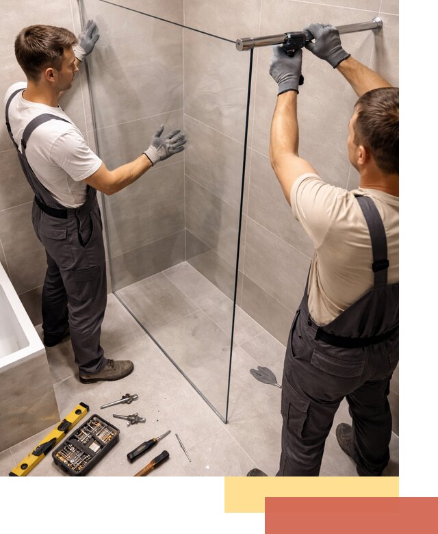 Стеклянные перегородки для душа в Ишиме — изготовление и монтаж