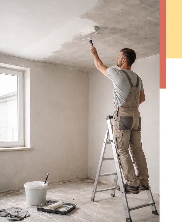 Грунтовка потолка в Ишиме от 2598 руб. — быстро и недорого | ОТДЕЛОЧНИК-Шм