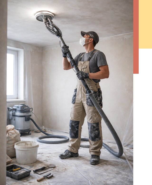 Шлифовка потолка в Ишиме от 3638 руб. — услуги шлифования потолка | ОТДЕЛОЧНИК-Шм