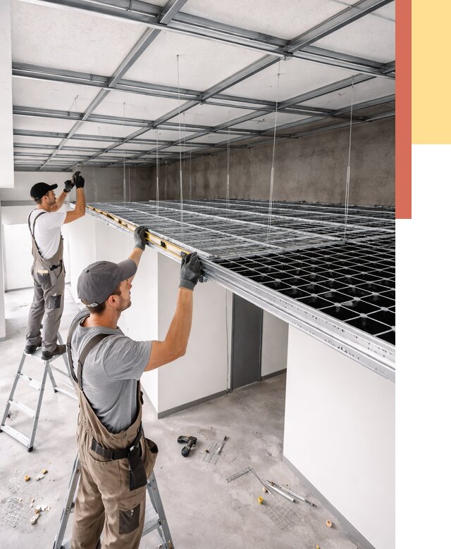 Монтаж потолка грильято в Ишиме от 468 руб./м² — быстрая сборка под ключ | ОТДЕЛОЧНИК-Шм