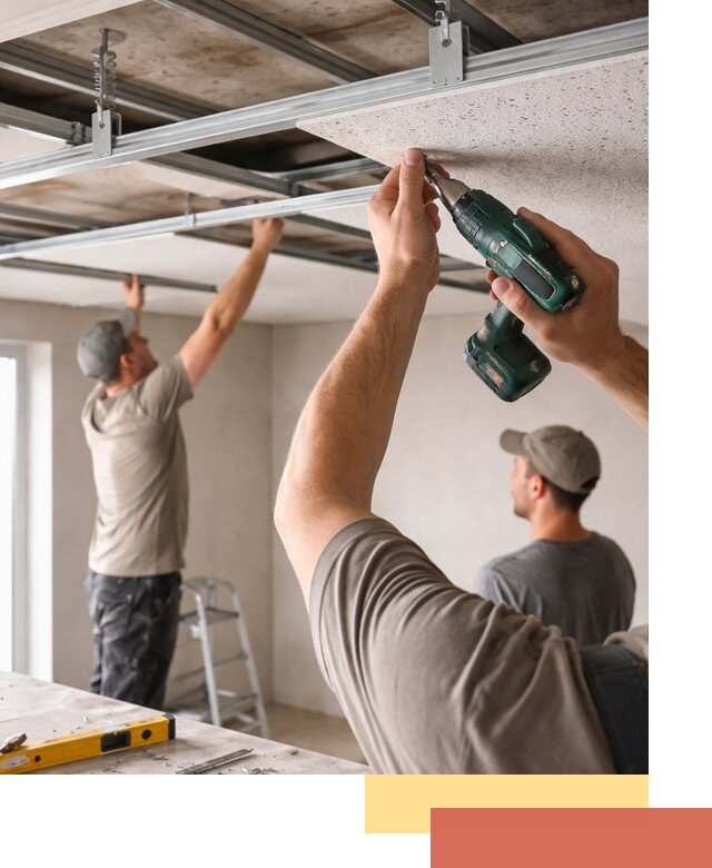 Монтаж акустического потолка в Ишиме под ключ