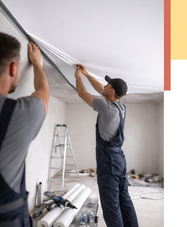 Монтаж матового натяжного потолка в Ишиме от 4677 руб./м² — быстро и недорого | ОТДЕЛОЧНИК-Шм