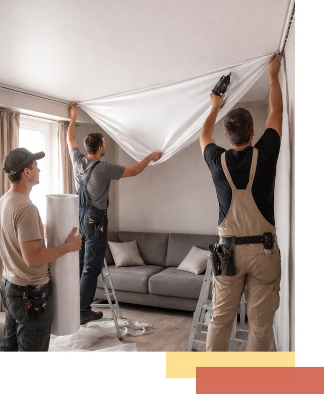 Монтаж сатинового натяжного потолка в Ишиме качественно и быстро