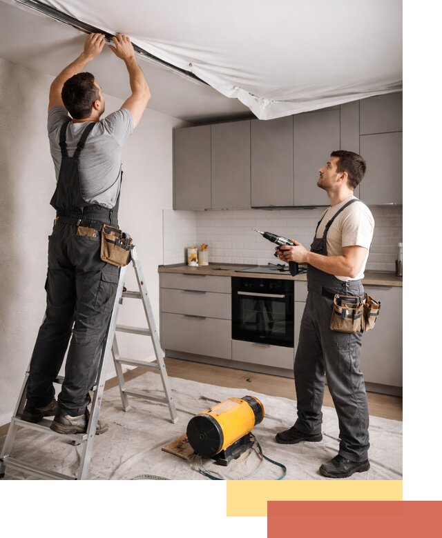 Монтаж натяжного потолка на кухне в Ишиме