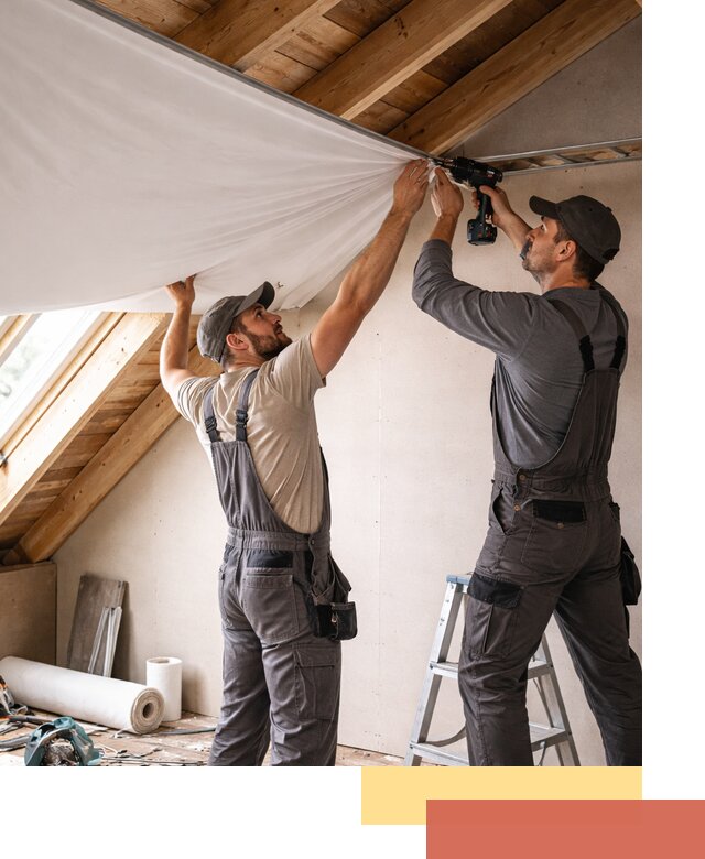 Монтаж натяжного потолка в мансарде в Ишиме