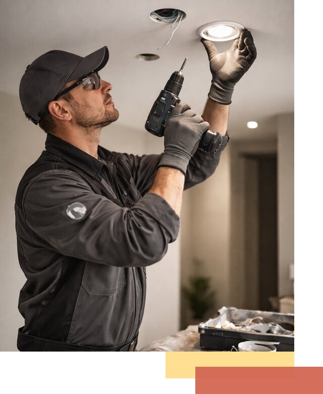 Установка точечных светильников в натяжной потолок в Ишиме