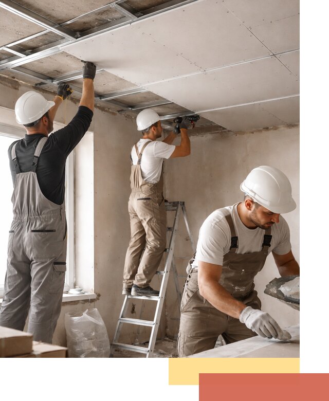 Одноуровневый потолок из гипсокартона в Ишиме — монтаж и отделка