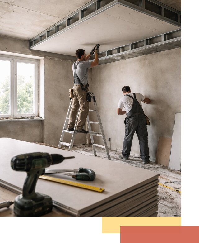 Двухуровневый потолок из гипсокартона в Ишиме