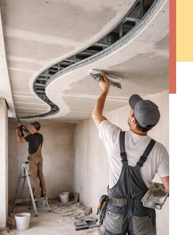 Криволинейный потолок из гипсокартона в Ишиме от 2183 руб./м2 | ОТДЕЛОЧНИК-Шм