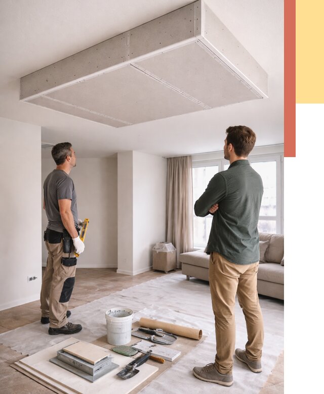 Короб на потолке из гипсокартона в Ишиме от 2286 руб. — монтаж и услуги под ключ | ОТДЕЛОЧНИК-Шм