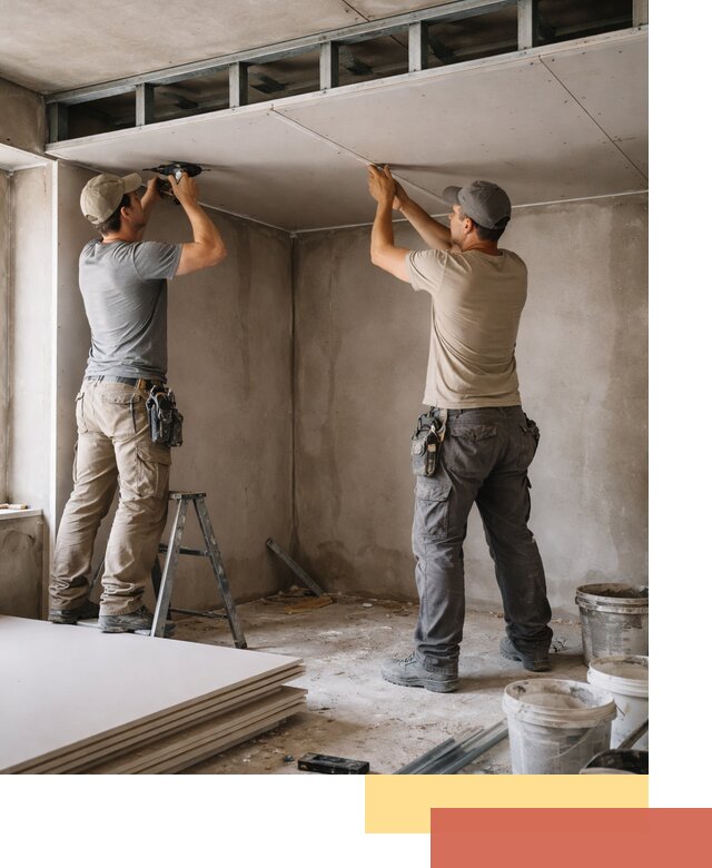 Короб из гипсокартона на потолке под ключ в Ишиме