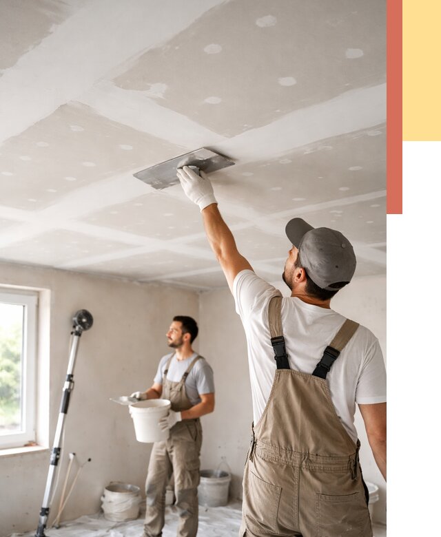 Шпаклевка потолка из гипсокартона в Ишиме от 3326 руб./м2 — услуги под ключ | ОТДЕЛОЧНИК-Шм