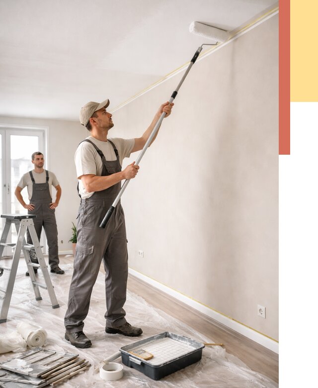 Покраска потолка из гипсокартона в Ишиме от 4677 руб./м2 — услуги под ключ | ОТДЕЛОЧНИК-Шм