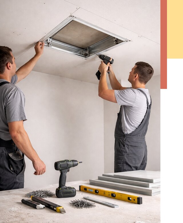 Установка люка в потолок ГКЛ в Ишиме от 2598 руб. под ключ | ОТДЕЛОЧНИК-Шм