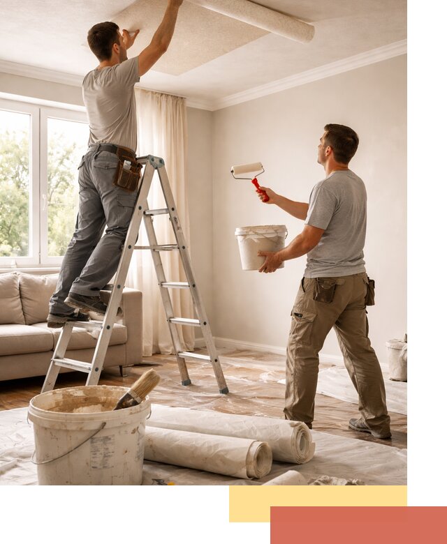 Поклейка обоев на потолок в Ишиме — качественно и быстро