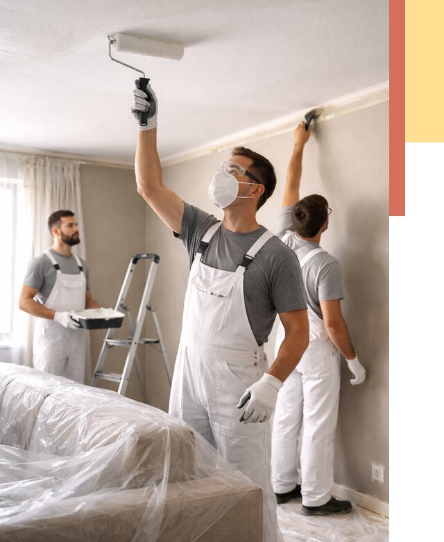 Покраска потолка водоэмельсионной краской в Ишиме от 2286 руб/м² — услуги под ключ | ОТДЕЛОЧНИК-Шм