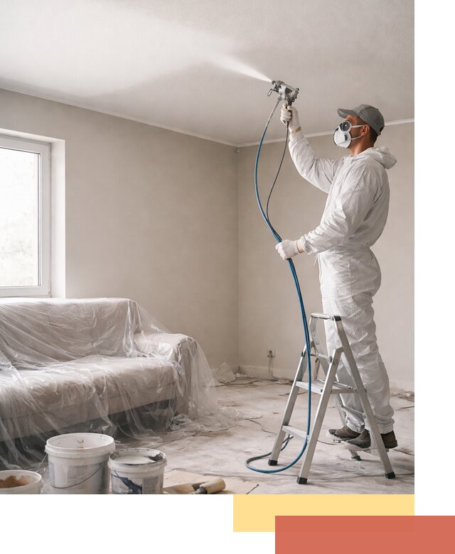 Покраска потолка краскопультом в Ишиме быстро и качественно