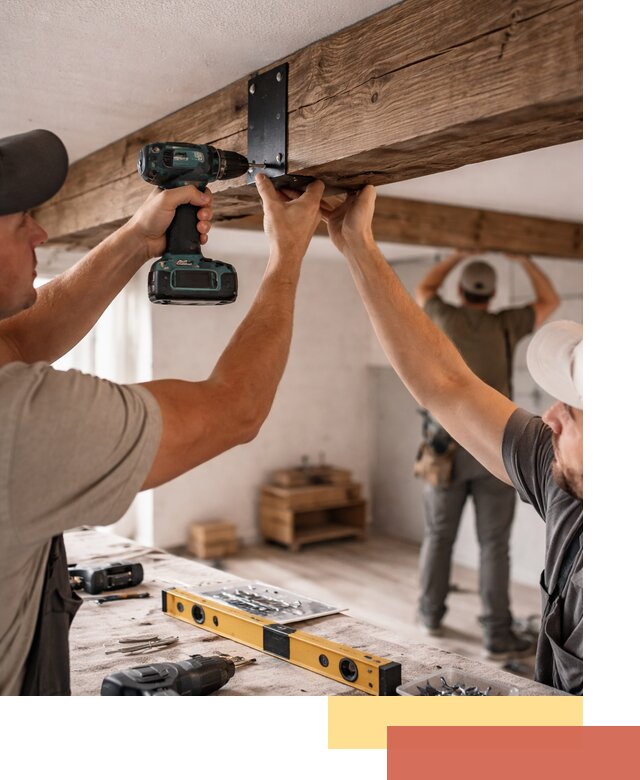 Монтаж декоративных потолочных балок в Ишиме