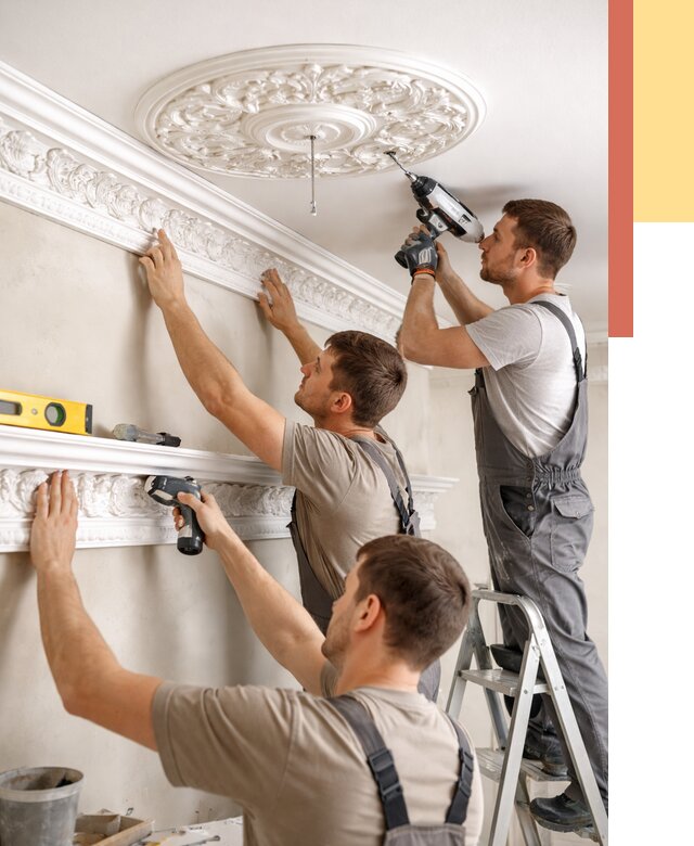 Монтаж лепнины на потолок в Ишиме от 3326 руб. быстро и недорого | ОТДЕЛОЧНИК-Шм