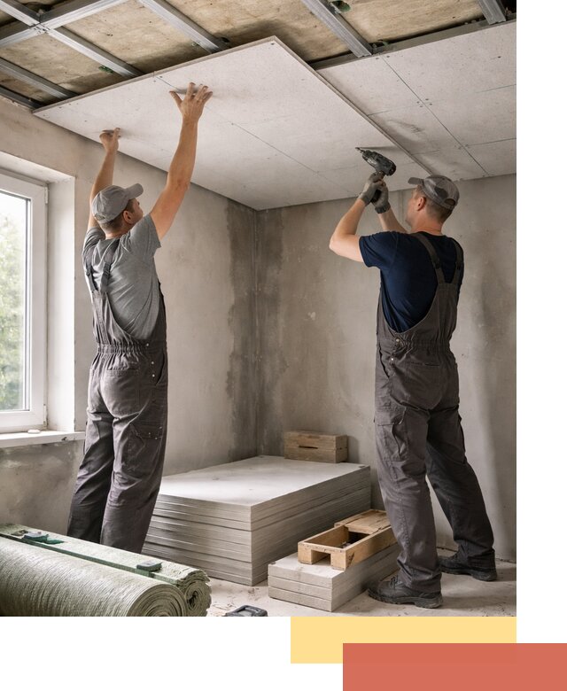 Шумоизоляция потолка панелями ЗИПС в Ишиме